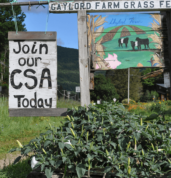 CSA sign at farm